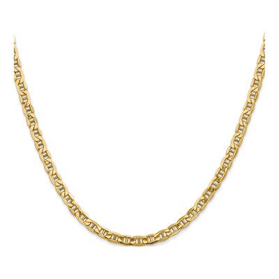 14K Yellow Gold 4mm Semi-Solid Anchor Chain – view 2