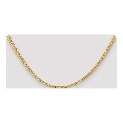 14K Yellow Gold 4mm Semi-Solid Anchor Chain – view 4