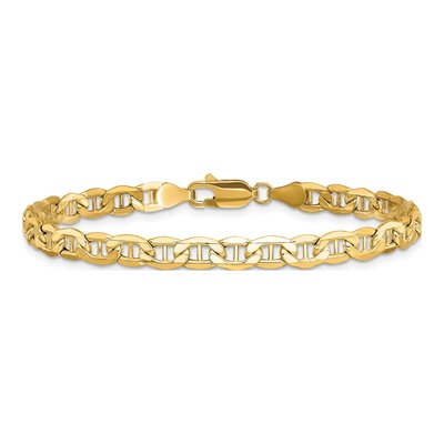 14K Yellow Gold 4.75mm Semi-Solid Anchor Chain Bracelet – view 3