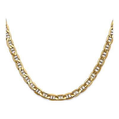 14K Yellow Gold 5.5mm Semi-Solid 24-inch Anchor Chain – view 2