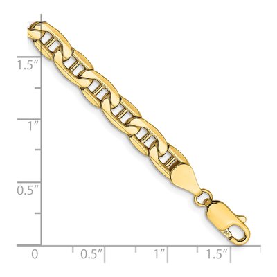 14K Yellow Gold 5.5mm Semi-Solid 7-inch Anchor Chain Bracelet – view 2