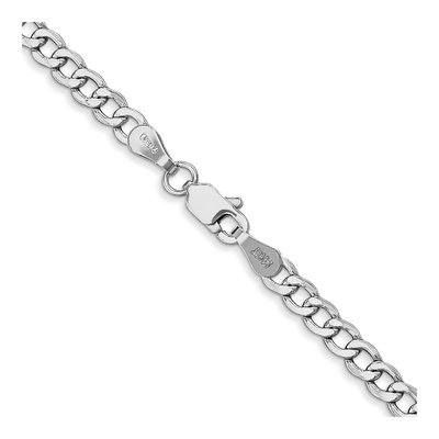 14K White Gold 3.35mm Semi-Solid Curb Chain – view 3