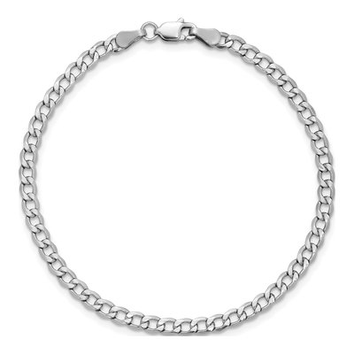 14K White Gold Curb Bracelet, 8" Lobster Clasp – view 5