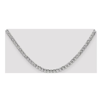 14K White Gold 4.3mm Semi-Solid Curb Chain – view 4