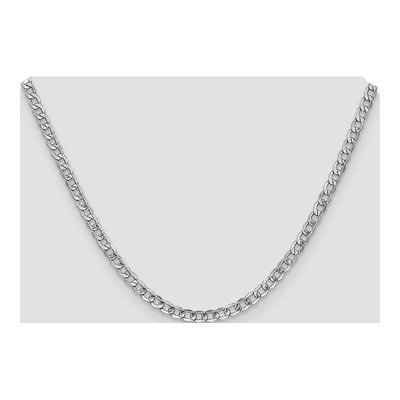 14K White Gold 4.3mm Semi-Solid Curb Chain – view 4