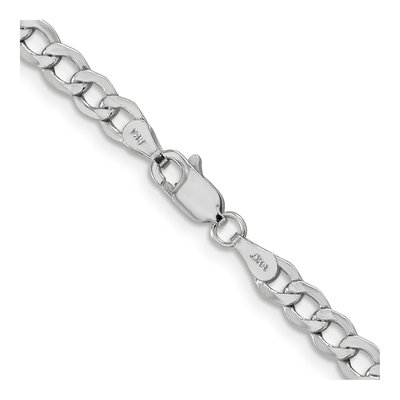 14K White Gold 4.3mm Semi-Solid 22-Inch Curb Chain – view 3