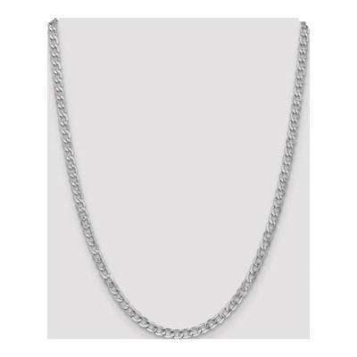 14K White Gold 4.3mm Semi-Solid 22-Inch Curb Chain – view 4
