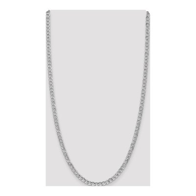 14K White Gold 4.3mm Semi-Solid Curb Chain – view 4