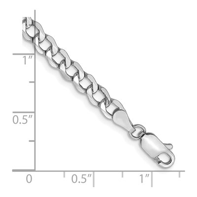14K White Gold 4.3mm Semi-Solid Curb Chain Bracelet – view 3
