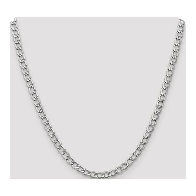 14K White Gold 5.25mm Semi-Solid Curb Chain – view 4
