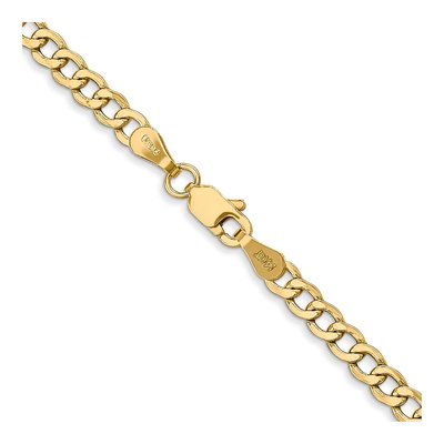 14K Yellow Gold 3.35mm Semi-Solid Curb Chain – view 3