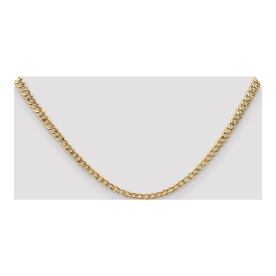 14K Yellow Gold 3.35mm Semi-Solid Curb Chain – view 4