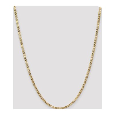 14K Yellow Gold 3.35mm Semi-Solid Curb Chain – view 5
