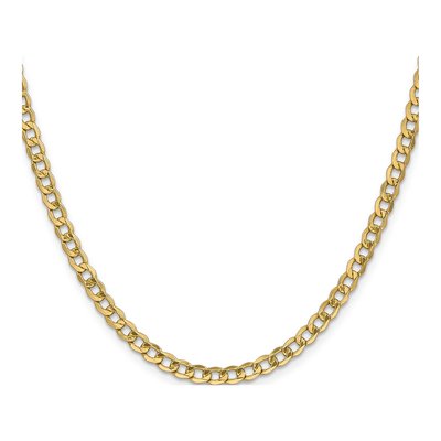 14K Yellow Gold 4.3mm Semi-Solid Curb Chain – view 2
