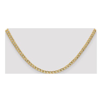 14K Yellow Gold 4.3mm Semi-Solid Curb Chain – view 4