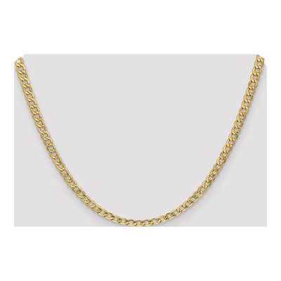 14K Yellow Gold 4.3mm Semi-Solid Curb Chain – view 4
