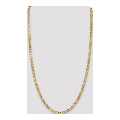 14K Yellow Gold 4.3mm Semi-Solid Curb Chain – view 4
