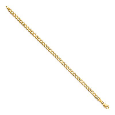 14K Yellow Gold 4.3mm Semi-Solid Curb Chain Bracelet – view 2