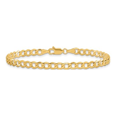 14K Yellow Gold 4.3mm Semi-Solid Curb Chain Bracelet – view 4