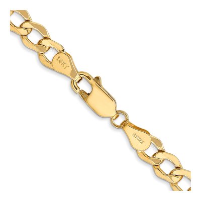14K Yellow Gold 5.25mm Semi-Solid Curb Chain – view 3