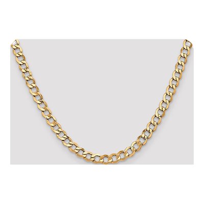 14K Yellow Gold 6.5mm Semi-Solid Curb Chain – view 4