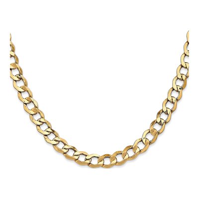 14K Yellow Gold 6.5mm Semi-Solid 22-inch Curb Chain – view 2