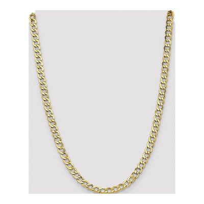 14K Yellow Gold 6.5mm Semi-Solid 22-inch Curb Chain – view 4