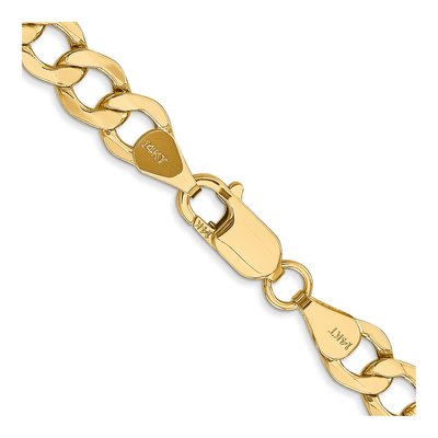 14K Yellow Gold 6.5mm Semi-Solid 26-inch Curb Chain – view 3