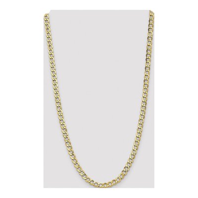 14K Yellow Gold 6.5mm Semi-Solid 26-inch Curb Chain – view 4