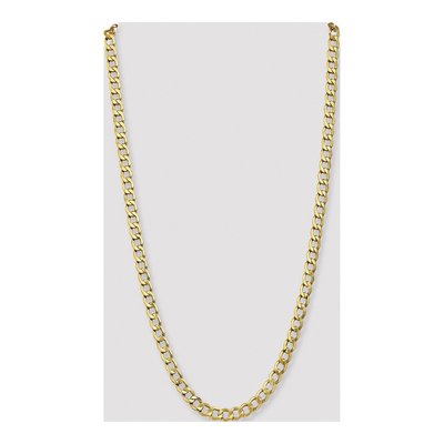 14K Yellow Gold 7mm Semi-Solid 26-inch Curb Chain – view 4