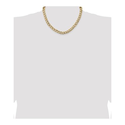 14K Yellow Gold 9mm Semi-Solid Curb Chain – view 4