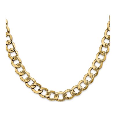 14K Yellow Gold 9mm Semi-Solid 22-inch Curb Chain – view 2
