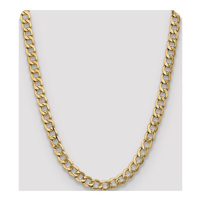 14K Yellow Gold 9mm Semi-Solid 22-inch Curb Chain – view 4