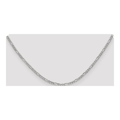 14K White Gold 2.5mm Semi-Solid Figaro Chain – view 4