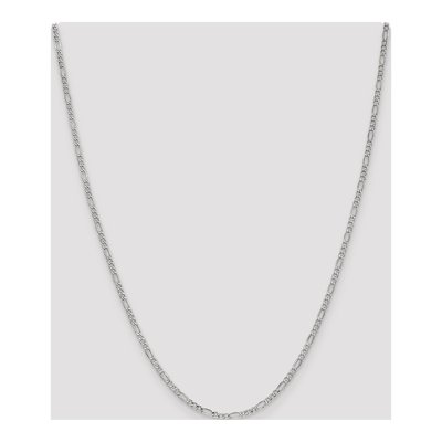 14K White Gold 2.5mm Semi-Solid Figaro Chain – view 4
