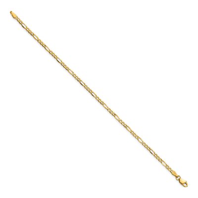 14K Yellow Gold 2.5mm Semi-Solid Figaro Chain Bracelet – view 2