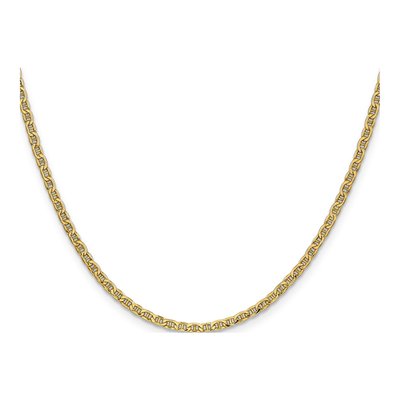 14K Yellow Gold 2.4mm Semi-Solid Anchor Chain – view 2