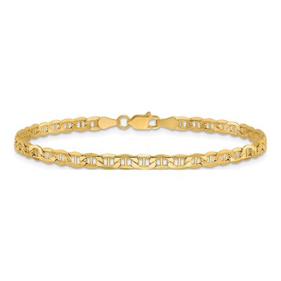 14K Yellow Gold 3.2mm Semi-Solid Anchor Chain Bracelet – view 3
