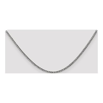 14K White Gold 2.5mm Semi-Solid Curb Chain – view 4