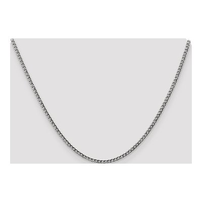 14K White Gold 2.5mm Semi-Solid Curb Chain – view 4