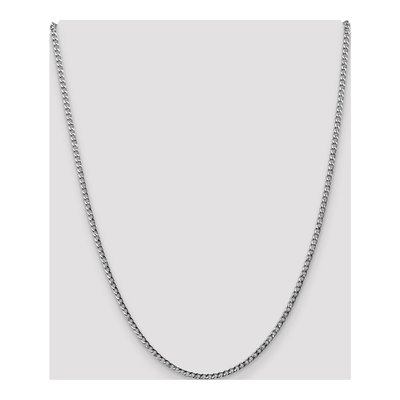 14K White Gold 2.5mm Semi-Solid Curb Chain – view 4