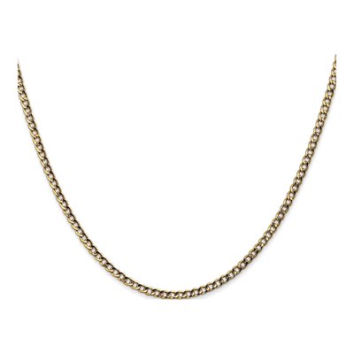 14K Yellow Gold 2.5mm Semi-Solid Curb Chain – view 2