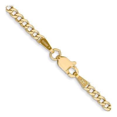 14K Yellow Gold 2.5mm Semi-Solid Curb Chain – view 3