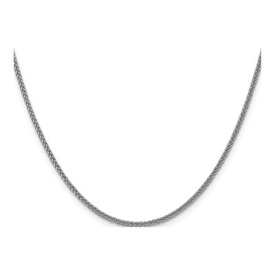 14K White Gold 2mm Semi-Solid Wheat Chain – view 2