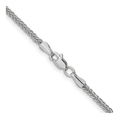 14K White Gold 2mm Semi-Solid Wheat Chain – view 3