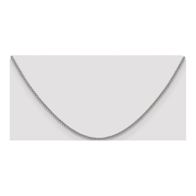 14K White Gold 2mm Semi-Solid Wheat Chain – view 4
