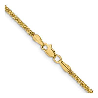 14K Yellow Gold 2mm Semi-Solid Wheat Chain – view 4