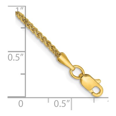 14K Yellow Gold 1.55mm Semi-Solid Wheat Chain Anklet – view 3
