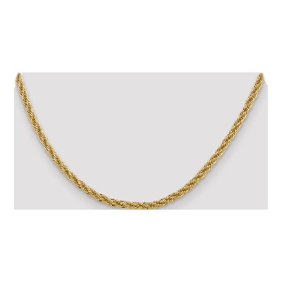 14K Yellow Gold 3.3mm Semi-Solid Diamond-Cut 18-inch Rope Chain – view 5