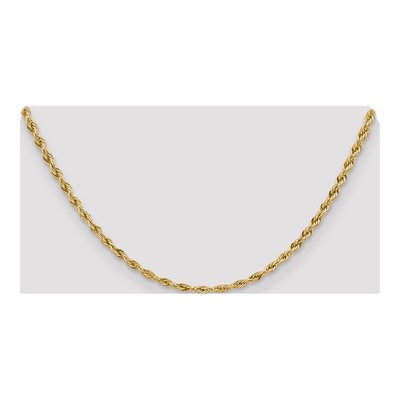 14K Yellow Gold 3mm Semi-Solid Rope Chain – view 5